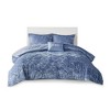 Racxily 3-Piece Ombre Shaggy Fur Comforter Set, Blue Gradient Design - 2 of 4