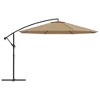 vidaXL Cantilever Garden Parasol Taupe Polyester Large Tiltable - 3 of 4