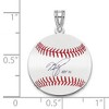 Black Bow Jewelry Sterling Silver Mike Piazza Signature SM Enamel Baseball Pendant - 4 of 4