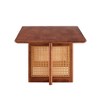 Maliang Chinese Style Log Wind Imitation Rattan Tea Table, Rectangular Solid Wood Coffee Table - 3 of 4
