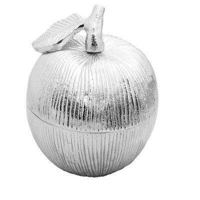 Classic Touch Silver Apple Shaped Honey Jar with Spoon