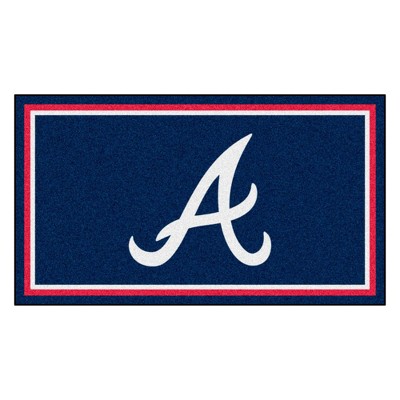 MLB Atlanta Braves 3'x5' A Logo Plush Area Rug - Navy