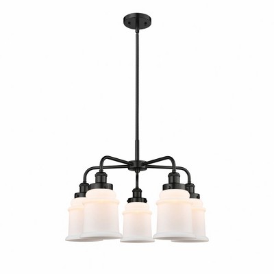 Canton - 5 Light Stem Hung Chandelier In Industrial Style-16.25 Inches Tall and 24 Inches Wide