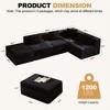 GDFStudio Hawthorne Modern 5-Seater Corduroy Upholstered L-Shaped Sectional Sofas - 3 of 4