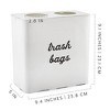 AuldHome Design White Farmhouse Trash Bag Holder; Rustic Enamelware Garbage Bag Dispenser - 3 of 4