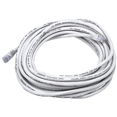 Monoprice Cat6 Ethernet Patch Cable - 30 Feet - White | Network Internet Cord - RJ45, Stranded, 550Mhz, UTP, Pure Bare Copper Wire, 24AWG