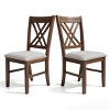 Subrtex Solid Wood dining Chair Cross Back Upholstered Side Chair (Set of 2) - 2 of 4