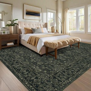 Coolmee Washable Area Rug Antique Distressed Rugs for Living Room Vintage Non Slip Modern Bedroom Carpet Stain Resistant Rug - 1 of 4