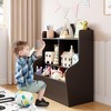 Whizmax 3-Tier Toy Storage Cabinet and Bookcase, Multi Shelf with Cubby Organizer Cabinet for Toys, for Children Playroom, Bedroom, Hallway - 2 of 4