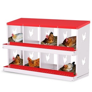 8-Hole Galvanized Steel Chicken Nesting Box - Heavy Duty Egg Laying Box for Hens & Ducks | Rollout Egg Collection | Ventilated Design with Easy - 1 of 4