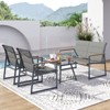 Tangkula 4 Piece Patio Furniture Set Outdoor Metal Conversation Set w/ Padded Fabric Seat - 4 of 4