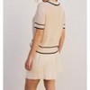 Women's Contrast Trim Knit Short Sleeve Top - DRESS FORUM - 3 of 4