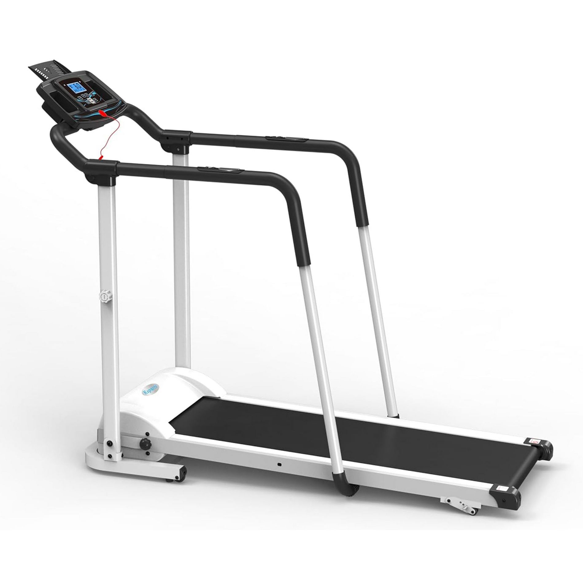 Ksports Advanced Rehab Treadmill with 2.25 Horsepower Motor and Bluetooth Kinomap for Workout Sessions, Exercise, and Active Recovery, White