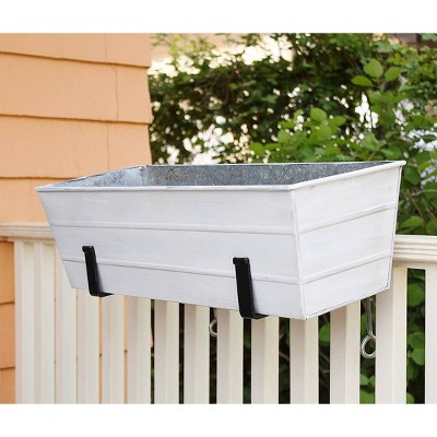 Medium Cape Cod White Galvanized Steel Flower Box Planter