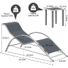 Patio Chaise Lounge Set of 3, Outdoor Reclining Pool Chairs with Side Tables All-Weather Sun Loungers for Poolside, Beach, Balcony - 2 of 4