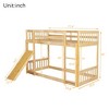 PAGED Twin Over Twin Floor Loft and Bunk Bed, Playhouse Floor Bunk Bed with Climbing Ramp, Ladder, Safety Guardrails, White - 3 of 4