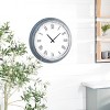 23"x23" Metal Wall Clock with Beaded Accents White - Olivia & May: Silent Mechanism, Roman Numerals, Iron Frame - 2 of 4
