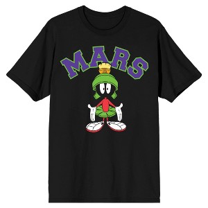 Looney Tunes Marvin The Martian Mars Pride Men's Black T-shirt - 1 of 1