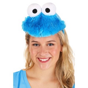 HalloweenCostumes.com One Size Fits Most  Girl  Sesame Street Cookie Monster Face Headband, White/Blue/Black - 1 of 4