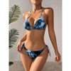Womens 3 Piece Swimsuits Sets Thong Bikini Suits Spaghetti Strap Halter Bikini 3 Piece Bikini Sets with Tie Front Cover Up Tops - 3 of 4