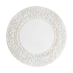 Saro Lifestyle Nature-Inspired Branch Edge Charger Plate (Set of 4), 13"x13", Off-White - 1 of 4