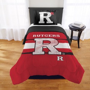 Sweet Home Collection NCAA Rutgers Scarlet Knights Comforter & Pillow Sham Set - 1 of 3