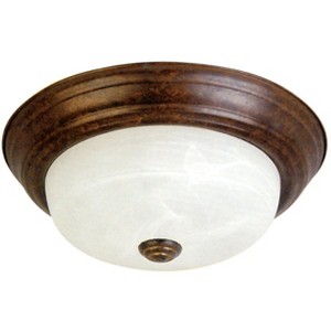 Yosemite Home Decor JK101-11DB 2-Light Flush Mount with Marble Glass Shade, Dark Brown, 11-Inch - 1 of 2