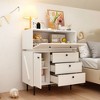 FUFU&GAGA White Storage Nightstand Robot Styling - 4 of 4