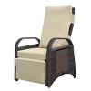 PE Wicker Patio Recliner Chair,Patio Chair With Separate Adjustment Mechanism And Removable Soft Cushion,Outdoor Patio Chairs -Maison Boucle - 2 of 4