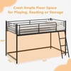 Karl Home Junior Metal Twin Loft Bed with Guard Rails and Stairs - 3 of 4