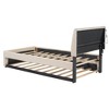 Kumasinova Twin/Full/Queen Bed Frame with Trundle,Soft Teddy Fleece Upholstered Platform Bed Frame with Headboard,450lbs/250lbs Max for Bed&Trundle - 4 of 4