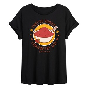 Women's - Friends - They've Ruined Cranberry Day Oversized Graphic T-Shirt - 1 of 4