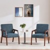 CENGHU Solid Wooden Mid-Century Modern Accent Chair, Linen Fabric Reading Chair, Upholstered Arm Chair for Living Room, Bedroom - 4 of 4