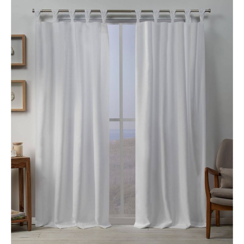 Set of 2 Loha Linen Braided Tab Top Window Curtain Panel - Exclusive Home, 3 of 10