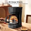 Kismile Compact 5-Cup Drip Coffee Maker with Timer, 2-Hour Auto Shut-Off, Keep Warm Function - 3 of 4