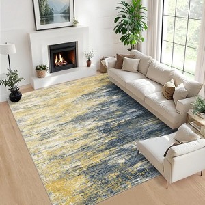 Washable Runner Rug  Entryway Runner Rug Non Slip Low Pile Hallway Runners Indoor Soft  Abstract Throw Rugs for Entrance  Bedroom - 1 of 4