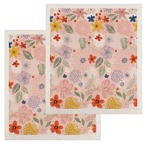 Briarwood Lane Colorful Flowers Swedish Dishcloth (2-pack) - 1 of 4