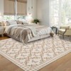 Washable Modern Farmhouse Area Rug with Butterflies Print, Botanical Low Pile Soft Large Carpet for Home Decor - 3 of 4