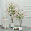 4.9ft Artificial Weeping Jasmine Tree, Realistic Silk Fake Tree with Blooming Flowers and Leaves for Home Party Wedding Decor - 3 of 4