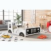 DOMETOUR Full Size Classic Car-Shaped Platform Bed with Wheels,White - 4 of 4