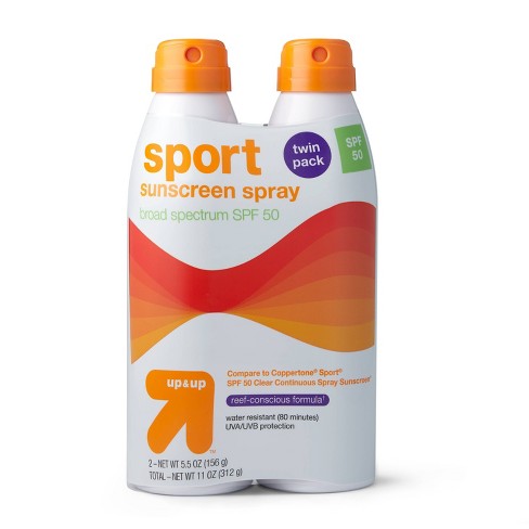 Veel onhandig partitie Sport Sunscreen Spray - Spf 50 - 2pk/11oz - Up & Up™ : Target
