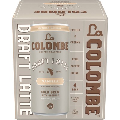 La Colombe Vanilla Draft Latte with Oatmilk - 4pk/9 fl oz Cans