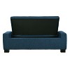 VYNXARIA 50" Textured Fabric Ottoman Bench: Rectangular Design with Hinged Lid for Seating, Footrest & Hidden Storage,Blue - 3 of 4