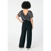 Roaman's Plus-Size Short Sleeve Lurex Blouson Jumpsuit - 3 of 4