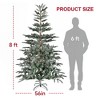 SUGIFT 8FT King Noble Fir Artificial Christmas Tree with 900 Snow Flocked Branch Tips and Metal Stand - 3 of 4