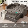 61.4" Polyester Sleeper Bed , Polyesterll Out Sofa Bed Couch attached two throw pillows,Dual USB Charging Port and Adjustable Backrest for Living Room - 3 of 4