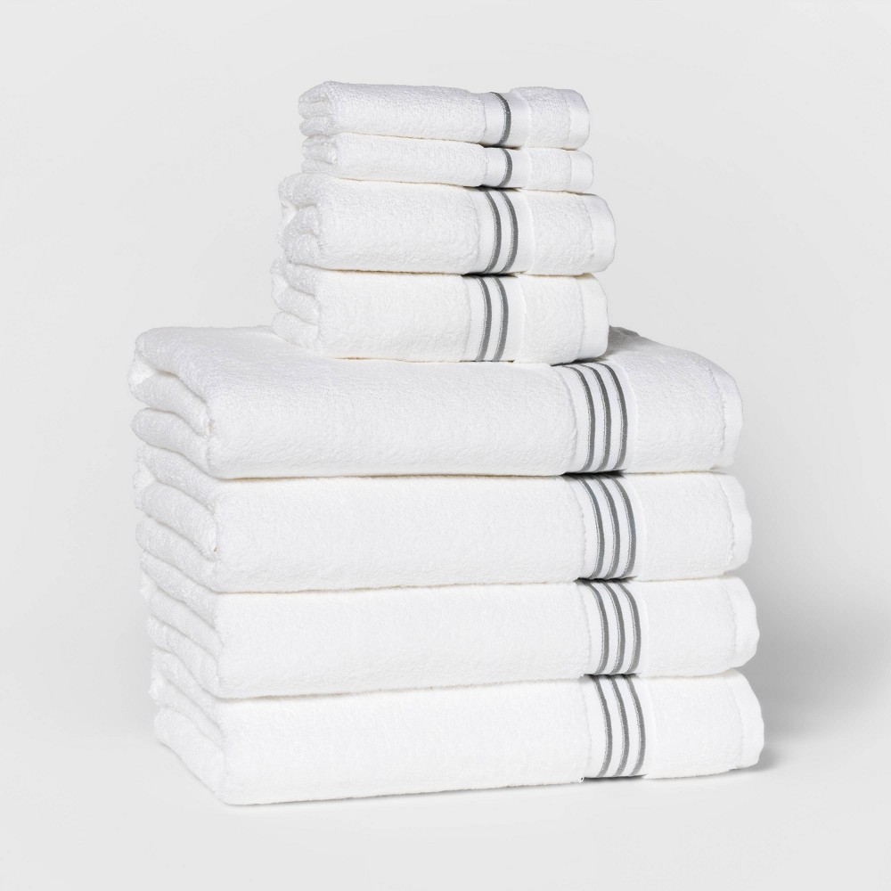 Target Threshold Bath Towel / Triangle Embossed Woven Bath Towel Black