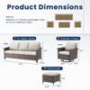 Buenhomino 5-Piece Swivel Patio Set with Sofa & Ottomans, PE Wicker Outdoor Furniture with Cushions & Steel Frame - 3 of 4