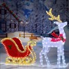 Karl Home 5FT Lighted Reindeer with Sleigh Christmas Outdoor Decorations - 4 of 4