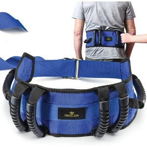 Transfer Belt with 6 Handles Gait Belt with Release Metal Buckle 56'' Long Holds Up 500 LBS - MedicalKingUsa - 1 of 4